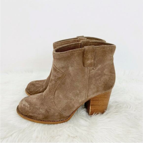 Splendid Lakota Suede Ankle Bootie 9 Women Western Cowgirl Block Heel Taupe - Picture 5 of 10